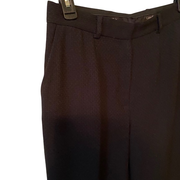 Calvin Klein Women Black Textured Pleated Dress Pants Size 6 - Picture 6 of 14